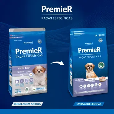Nova embalagem Racao Premier Racas Especificas Shih Tzu Filhotes